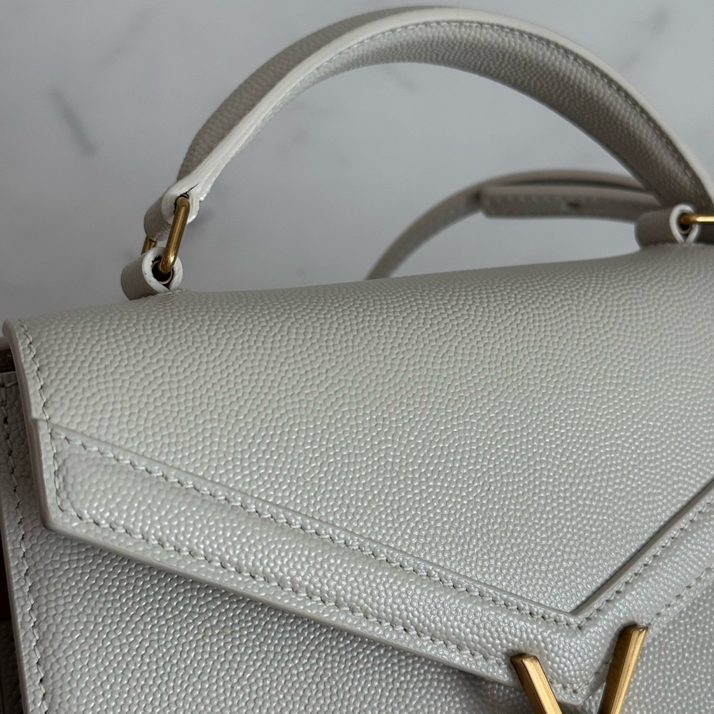 Saint Laurent YSL Mini Cassandra Top Handle Bag White - Picture 7 of 9
